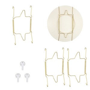 Unique Bargains Stainless Steel Invisible Wall U-shaped Plate Hangers with Traceless Nail 3 Pcs - 1 of 4