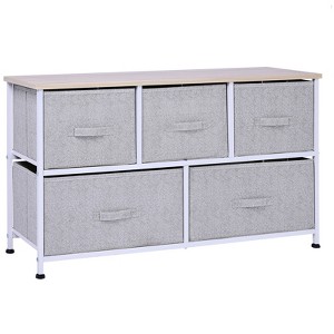 FONTOI Storage Cube Dresser with 5 Drawers, Bedroom Organizer Unit, Shelf Tower with Bins for Living Room, Grey, 11.75"*21.25"*39.5" - 1 of 4