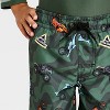 Toddler Boys' Monster Jam Long Sleeve Rash Guard Set - Olive Green - 4 of 4