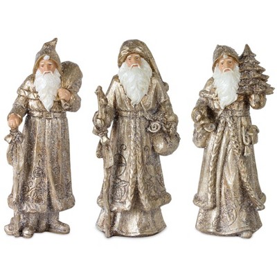 Christmas Modern Gold Santa Figurines – Assorted Designs by Melrose