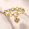 Ross-Simons Italian Multicolored Murano Glass Heart Bracelet in 18kt Gold Over Sterling - 4 of 4