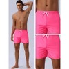 INSPIRE CHIC Men's Casual Lightweight Solid Color Elastic Waist Drawstring Summer Beach Board Shorts - 4 of 4