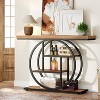 Gulches Industrial 41.3" Console Table, 4-Tier Sofa Entryway Table with Circle Base, Light Brown - 4 of 4