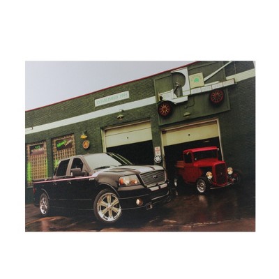 Northlight LED Lighted Ford Trucks at O'Briens Auto Service Canvas Wall Art 15.75" x 12"