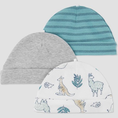 Baby Boys' 3pk Caps - Just One You® made by carter's Blue