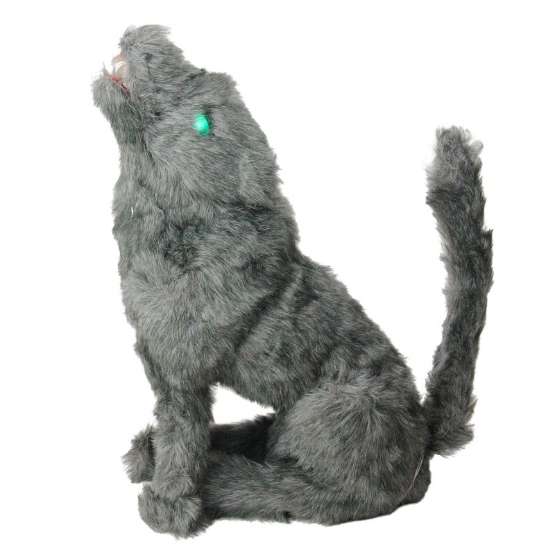 Northlight 22" Prelit Eyed Howling Wolf Halloween Decoration - Gray/Green, 1 of 4