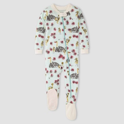 Burt's Bees Baby® Baby Girls' Ostrich Oasis Organic Cotton Footed Pajama - White 