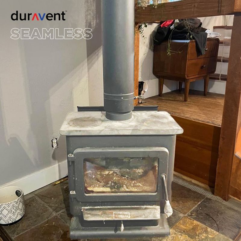 DuraVent DuraBlack 6DBK-48SS Stainless Steel Single Wall Wood Burning Stove Pipe Connector to Vent Smoke and Exhaust, 48 Inches Long x 6 Inch Diameter, 5 of 7