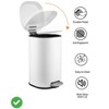 8 Gallon Bathroom Step Trash Can ¨C Stainless Steel Square Kitchen Garbage Can with Soft-Close Lid, 30L - 2 of 4