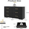QingMoon Modern 6 Drawer Double Dresser,  Accent Wood Storage Cabinet for Bedroom, Living Room and Entryway - 3 of 4