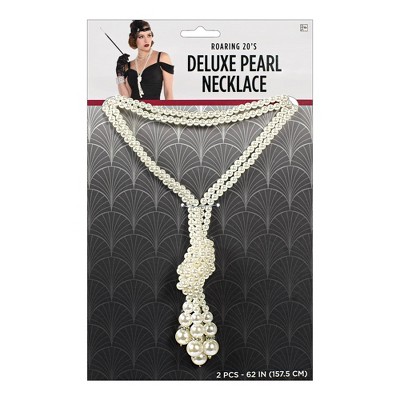 Adult 1920's Deluxe Pearl Necklace Halloween Costume Jewelry