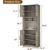 71" Pantry Cabinet, Tall Rattan Kitchen Hutch with Led Lights, Freestanding Kitchen Cabinet with Microwave Shelf, for Dining Room - 2 of 4