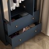FUFU&GAGA 2 Large Drawer Double Door Wardrobe Display Cabinet with Hanging Bar and Mirror - 2 of 4