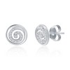 Bella Silver Sterling Silver, Pave CZ Swirl Design Necklace & Earrings Set - Silver - 16+2 Inch - 2 of 4
