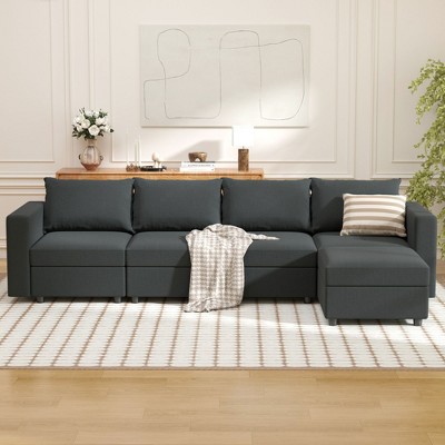 Ainfox 4-Seat Sofa Dark Grey
