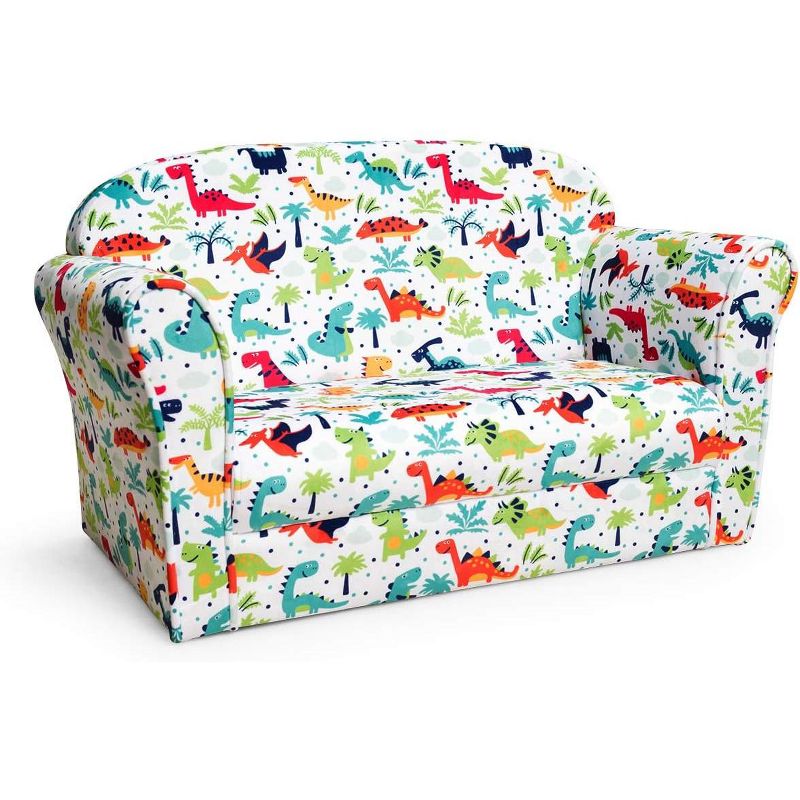 Tangkula Kids Sofa 2-Seater Armrest Chair with Cute Dinosaur Pattern Toddler Mini Lounger Bed Children Upholstered, 1 of 11