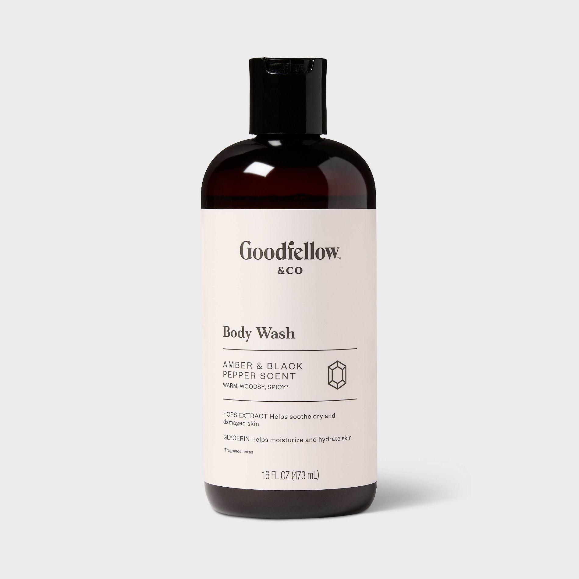 Body Wash - Amber and Black Pepper - 16 fl oz - Goodfellow & Co™: Liquid, Whole Body, Paraben-Free, Normal Skin