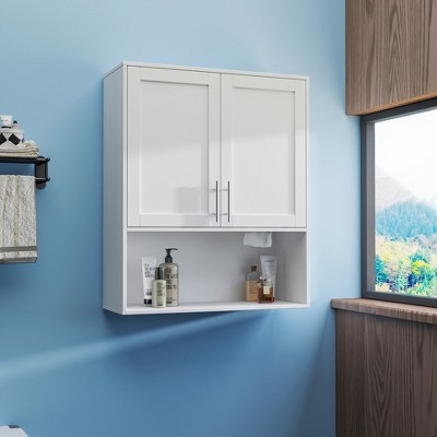VYNXARIA Two-Door Wall-Mounted Storage Cabinet with Tissue Slot ¨C Perfect for Bathroom & Kitchen Organization