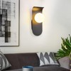 POWLIG Modern Black Wall Sconce with Milky White Glass Shade - 4.52 Inch Dimmable Wall Light for G9 Bulb - 2 of 4