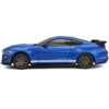 2020 Ford Mustang Shelby GT500 Fast Track Ford Performance Blue Metallic with White Stripes 1/18 Diecast Model Car by Solido - 4 of 4
