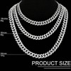 Silver 20 - Inch Link Chain Necklace Bracelet with Rhinestone Earrings and Big Crystal Circle Earrings for Women. - 2 of 4