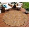 Terra Cotta Beige And Gray Oriental Washable Indoor Outdoor Area Rug - 2 of 4