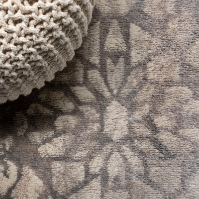Roma Gray Geometric Tile Synthetic Area Rug