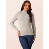 Seta T Women's Mock Neck Long Sleeve Fluffy Cuff Sweater - 2 of 4