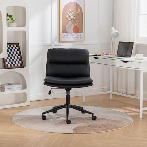 NicBex Home Office Chair with Adjustable Height Modern Rotatable PU Leather Criss Cross Chair with 5 Wheels and Wide Seat for Office, Study - 1 of 4