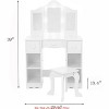 Kids Vanity Set w/ Tri-Fold Mirror, 2-in-1 Wooden Makeup Desk & Stool, Princess Pretend Play Dressing Table w/ Drawer - 2 of 4