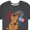Boys' - Instant Message - Quokka with American Flag & Fireworks Short Sleeve Graphic T-Shirt - 2 of 4