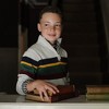Hope & Henry Boys'  Long Sleeve Half Zip Sweater with Engineered Stripe, Kids - 2 of 4