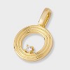 14K Gold Dipped Cubic Zirconia Ribbed Letter Charm - A New Day™ Gold - 2 of 2