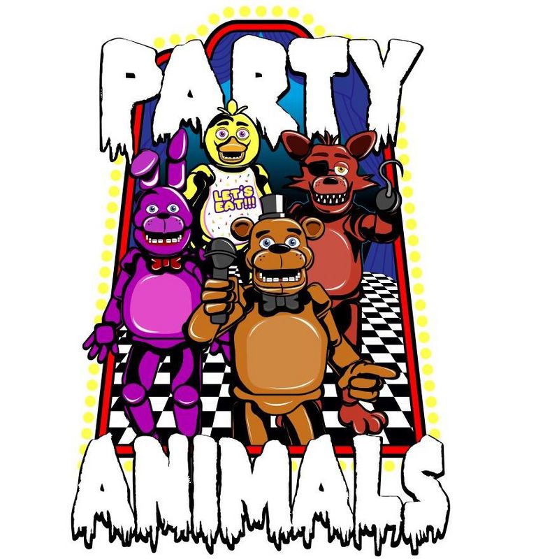 Five Nights at Freddy's Party Animals Boy's Black T-shirt, 2 of 4