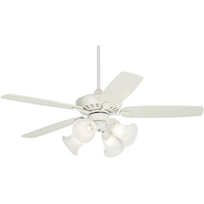 52" Casa Vieja Rustic Farmhouse Indoor Ceiling Fan with LED Light Remote Control White Metal Marbleized Glass for Living Room Kitchen Family