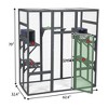 COZIWOW Large Catio Outdoor Cat Enclosure, 70" Spacious Cat House with Perches and Condos with Waterproof Roof, 7 Platforms, and 2 Resting Box, Grey - 2 of 4