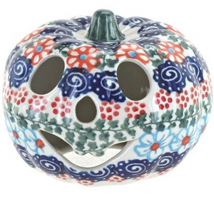 Blue Rose Polish Pottery A442 Andy Small Pumpkin Luminary - 1 of 1