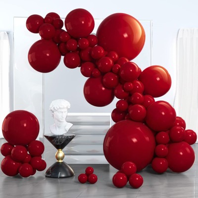 PartyWoo Balloons Maroon Dark Red Burgundy Ruby 36 18 12 10 5 Inch 100 pcs