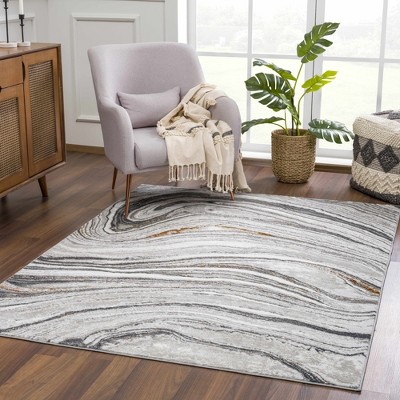Hauteloom Live Marble Dark Gray Area Rug