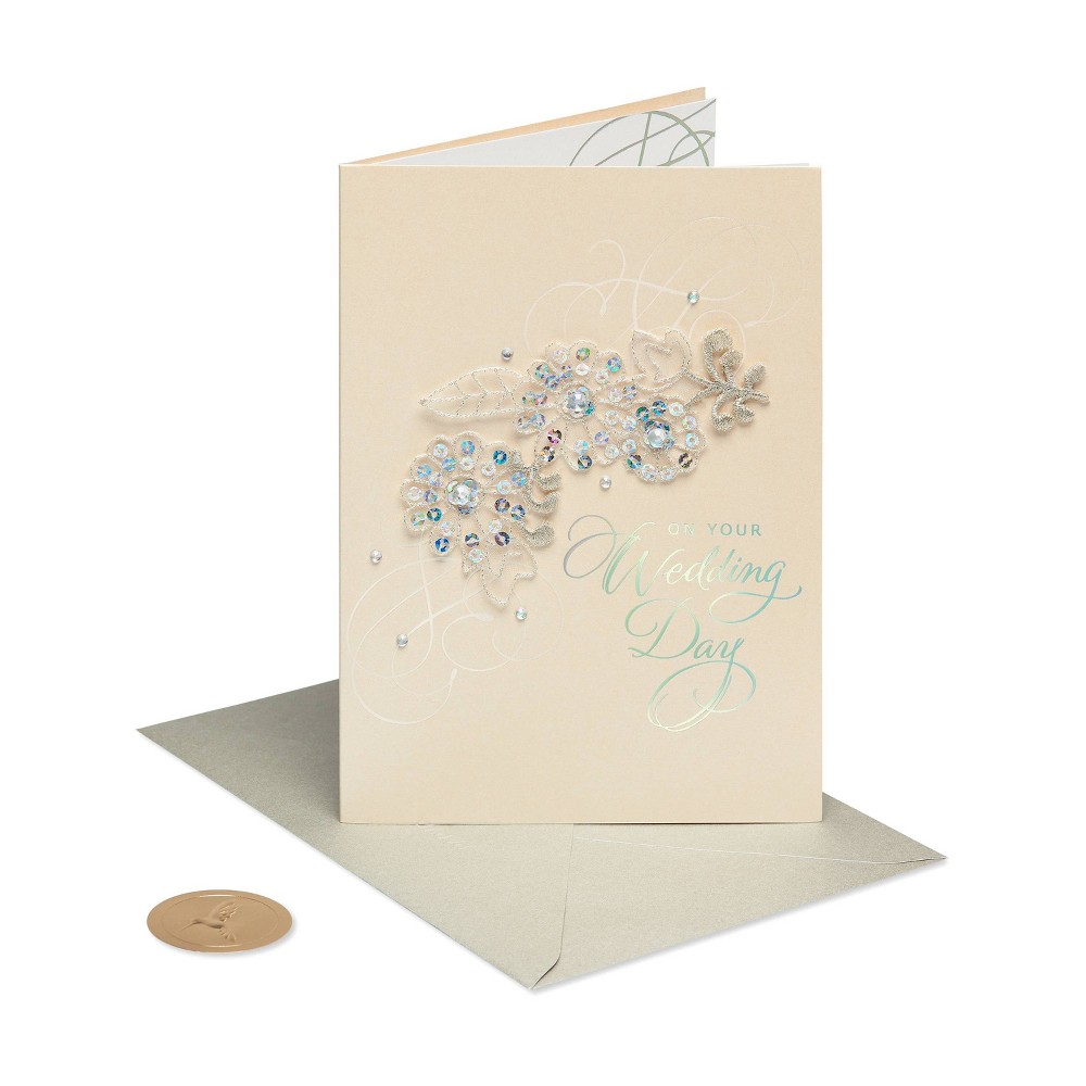 Photos - Envelope / Postcard Floral Applique Card - PAPYRUS