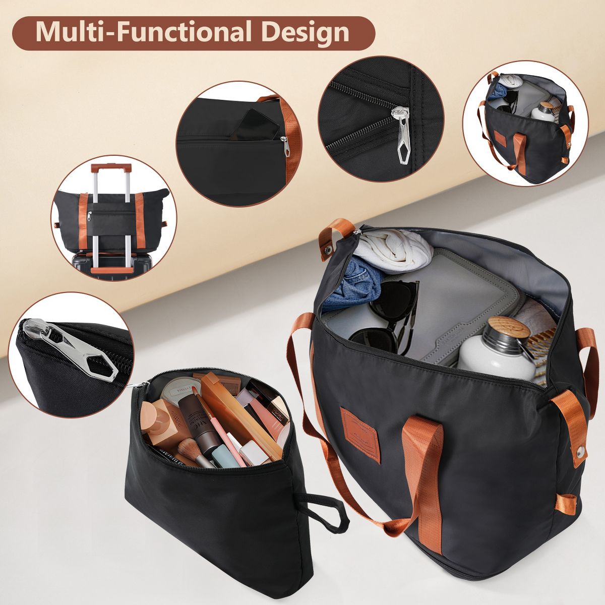 Polibi Luggage Set 6-Piece with 16 Inch, 20 Inch,24 Inch, 28 Inch Suitcases and a Duffel Bag, a Toiletry Bag - thumbnail 9