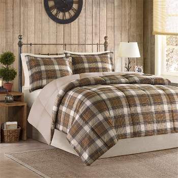 Lumberjack Classic Quilting Soft and Cozy Microfiber Solid Reverse Down Alternative Comforter Set