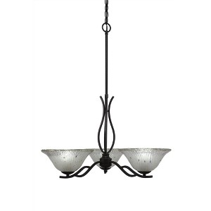 Toltec Lighting Revo 3 - Light Chandelier in  Dark Granite with 10" Frosted Crystal  Shade - 1 of 1