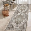 Vintage Floral Distressed Washable Rug - Soft, Stain-Resistant Low Pile Carpet with Non-Slip Backing for Bedroom, Living Room & Office - 3 of 4