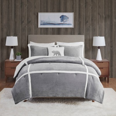 Twin Gray Reversible Down Alternative Comforter Set