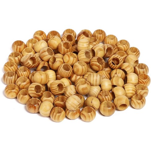 Wood Beads Planet1 300pcs 20mm Natural Round Wooden Beads Unfinished Wooden S... 