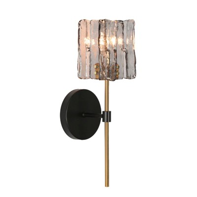 LNC Echonalyri 4.7-in W 1-Lights Matte Black and Polished Gold Modern/Contemporary Wall Lights