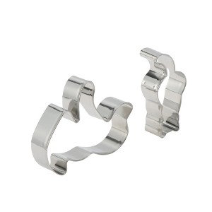 Unique Bargains Cookie Cutters 2-Piece Cat & Fish Cookie Cutter Set Dishwasher Safe Stainless Steel Silver Tone 1Set - 1 of 4