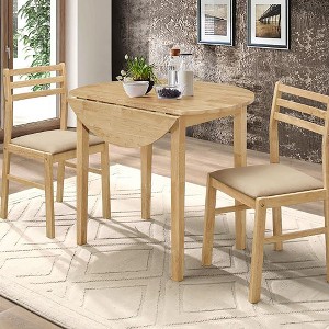 NicBex 3-Piece Retro Style Round Dining Table Set & Chairs for Kitchen,Dining Room,Restaurant,Modern Dinette Set with Drop Leaf Design - 1 of 4