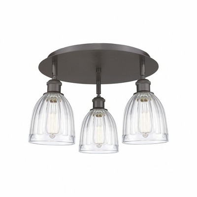 Brookfield - 3 Light Flush Mount In Art Deco Style-9.5 Inches Tall and 17.5 Inches Wide
